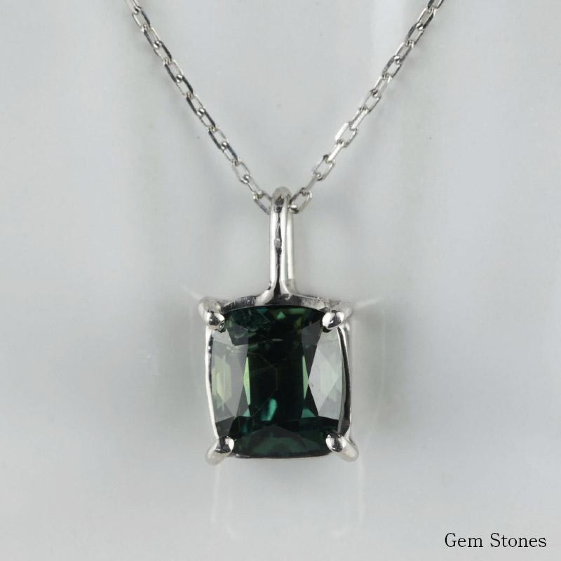 非加熱 グリーンサファイア 1.21ct ネックレス ペンダント 非加熱 グリーンサファイア 1.21ct ネックレス ペンダント