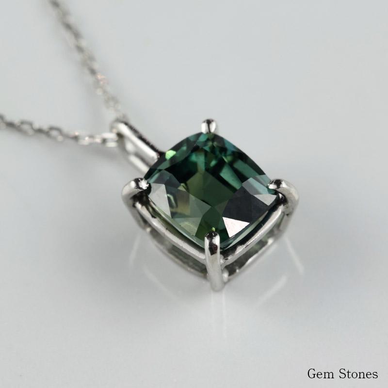 非加熱 グリーンサファイア 1.21ct ネックレス ペンダント 非加熱 グリーンサファイア 1.21ct ネックレス ペンダント