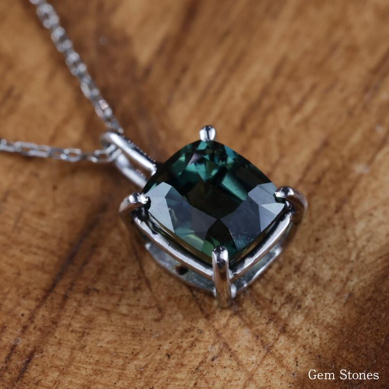 非加熱 グリーンサファイア 1.21ct ネックレス ペンダント 非加熱 グリーンサファイア 1.21ct ネックレス ペンダント