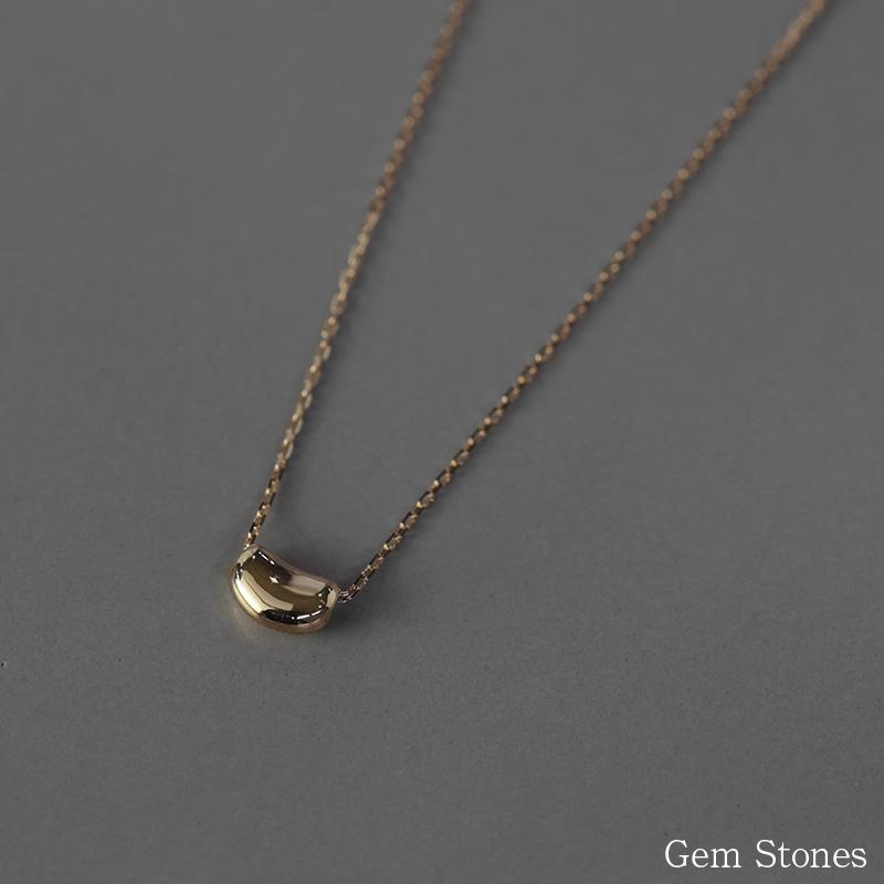 18金 ビーンズ ネックレス k18 ペンダント 40cm レディース プチ