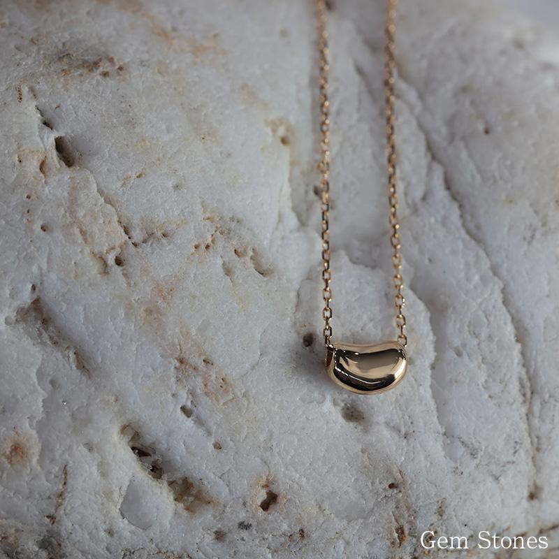 18金 ビーンズ ネックレス k18 ペンダント 40cm レディース プチ