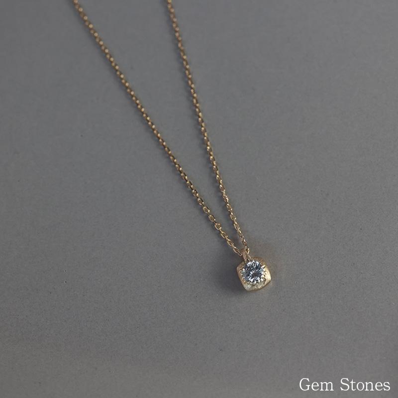 18金 ダイヤモンド 0.15ct ネックレス スクエア k18 ゴールド ペンダント 40cm レディース プチ ミニマル シンプル ご褒美 ジュエリー スキン 誕生日 ギフトの画像
