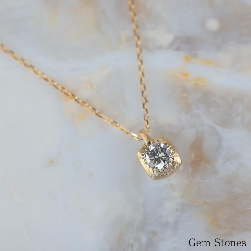 18金 ダイヤモンド 0.15ct ネックレス スクエア k18 ゴールド ペンダント 40cm レディース プチ ミニマル シンプル ご褒美 ジュエリー スキン 誕生日 ギフトの画像