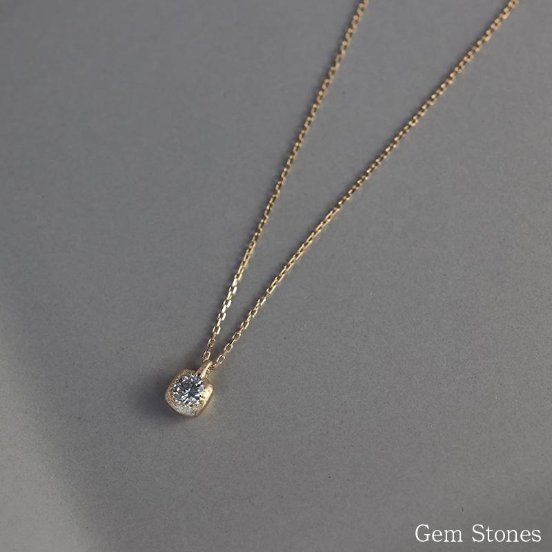 18金 ダイヤモンド 0.15ct ネックレス スクエア k18 ゴールド ペンダント 40cm レディース プチ ミニマル シンプル ご褒美 ジュエリー スキン 誕生日 ギフトの画像