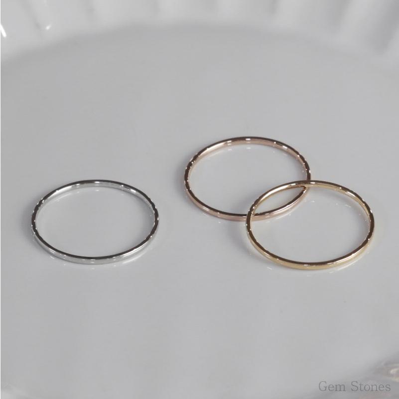 【人気商品】 Fine Ring Smooth レディース プラチナ ピンク ゴールド リング 1mm K18 Pt900 甲丸 指輪 華奢 シンプル 極細 細 ピンキー ペア 誕生日の画像