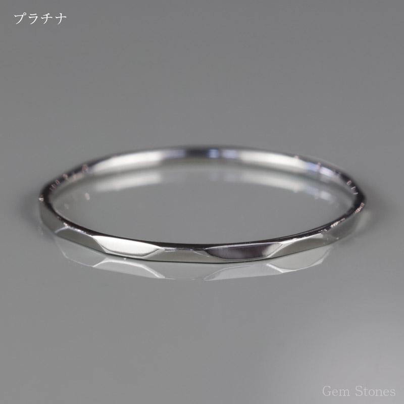 【人気商品】 Fine Ring Tsutime レディース プラチナ ピンク ゴールド リング 1mm K18 Pt900 槌目 指輪 華奢 シンプル 極細 細 ピンキー ペア 誕生日の画像