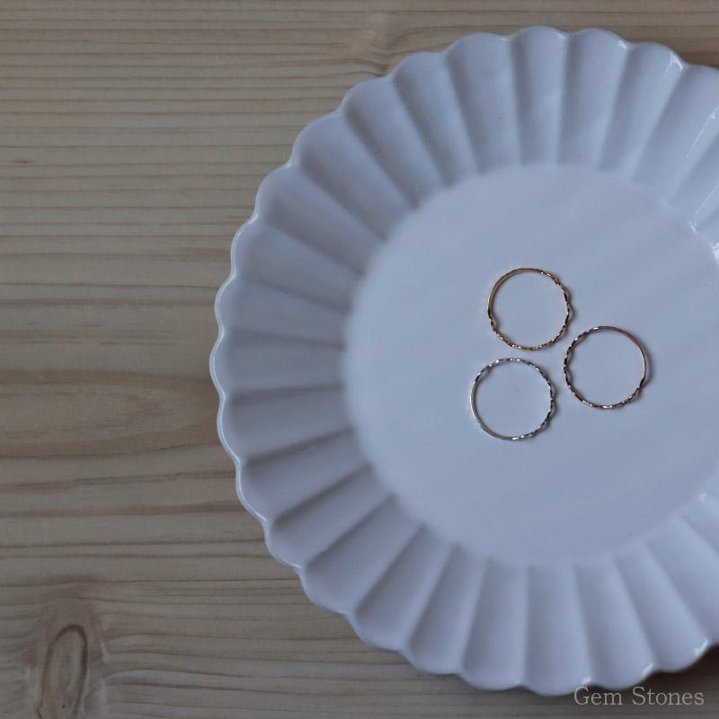 Fine Ring Sazanami レディース プラチナ ピンク ゴールド リング 1mm K18 Pt900 ウェーブ 指輪 華奢 シンプル 極細 細 ピンキー ペア 誕生日の画像