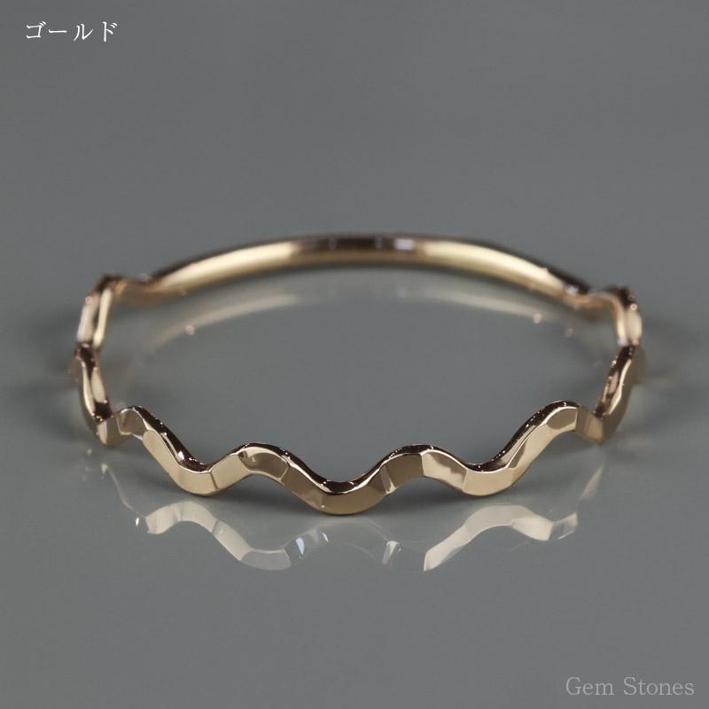 Fine Ring Sazanami レディース プラチナ ピンク ゴールド リング 1mm K18 Pt900 ウェーブ 指輪 華奢 シンプル 極細 細 ピンキー ペア 誕生日の画像