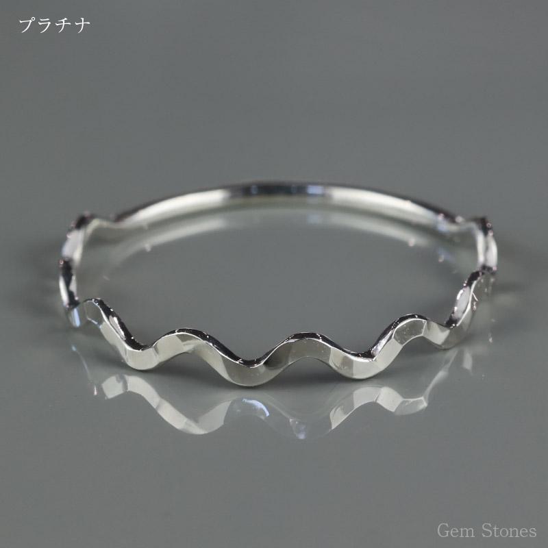Fine Ring Sazanami レディース プラチナ ピンク ゴールド リング 1mm K18 Pt900 ウェーブ 指輪 華奢 シンプル 極細 細 ピンキー ペア 誕生日の画像