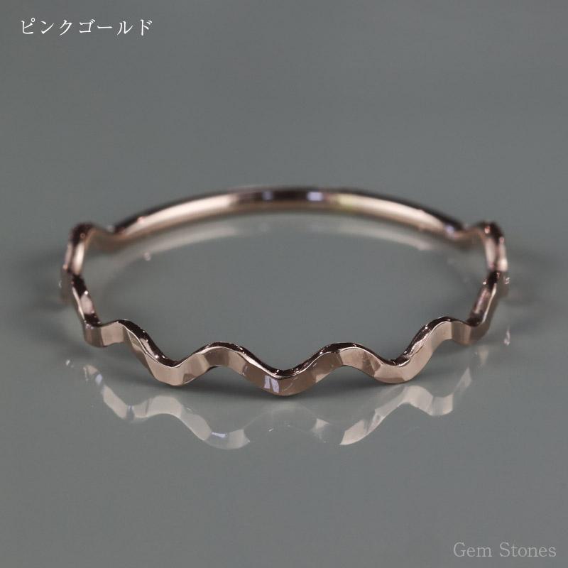 Fine Ring Sazanami レディース プラチナ ピンク ゴールド リング 1mm K18 Pt900 ウェーブ 指輪 華奢 シンプル 極細 細 ピンキー ペア 誕生日の画像