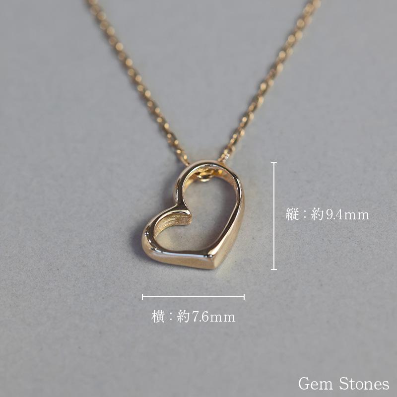 18金 オープン ハート ネックレス k18 ペンダント 40cm