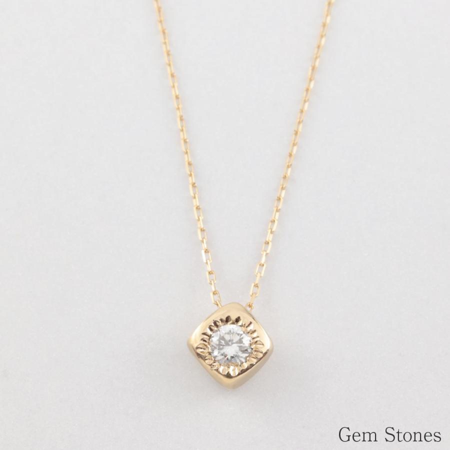 K18 ネックレス ダイヤモンド 0.1ct 一粒 18金 ゴールド レディース シンプル ペンダント 日本製 ギフト (No,49)の画像