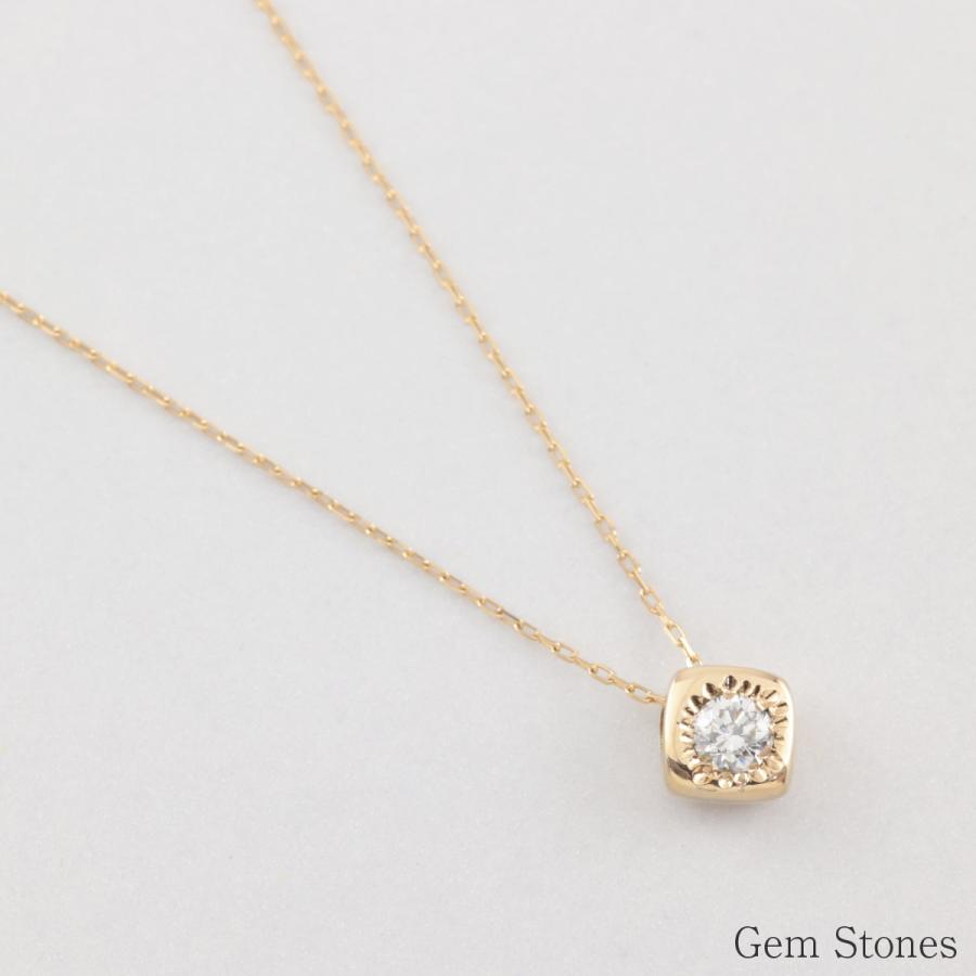K18 ネックレス ダイヤモンド 0.1ct 一粒 18金 ゴールド レディース シンプル ペンダント 日本製 ギフト (No,49)の画像