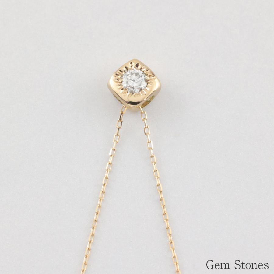 K18 ネックレス ダイヤモンド 0.1ct 一粒 18金 ゴールド レディース シンプル ペンダント 日本製 ギフト (No,49)の画像