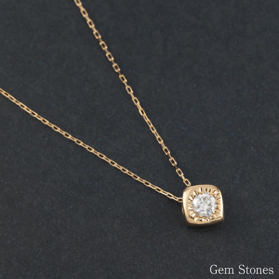 K18 ネックレス ダイヤモンド 0.1ct 一粒 18金 ゴールド レディース シンプル ペンダント 日本製 ギフト (No,49)の画像