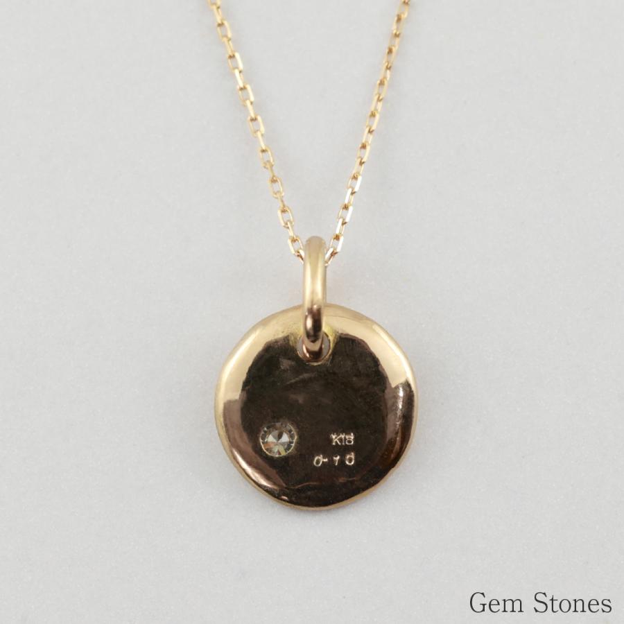 K18 ネックレス ダイヤモンド 0.1ct 一粒 18金 ゴールド コイン レディース シンプル ペンダント 日本製 ギフト (No,50)の画像