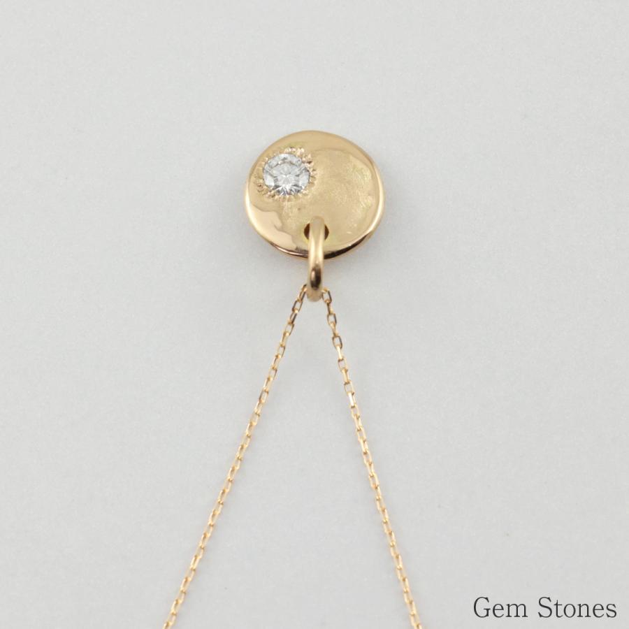 K18 ネックレス ダイヤモンド 0.1ct 一粒 18金 ゴールド コイン レディース シンプル ペンダント 日本製 ギフト (No,50)の画像