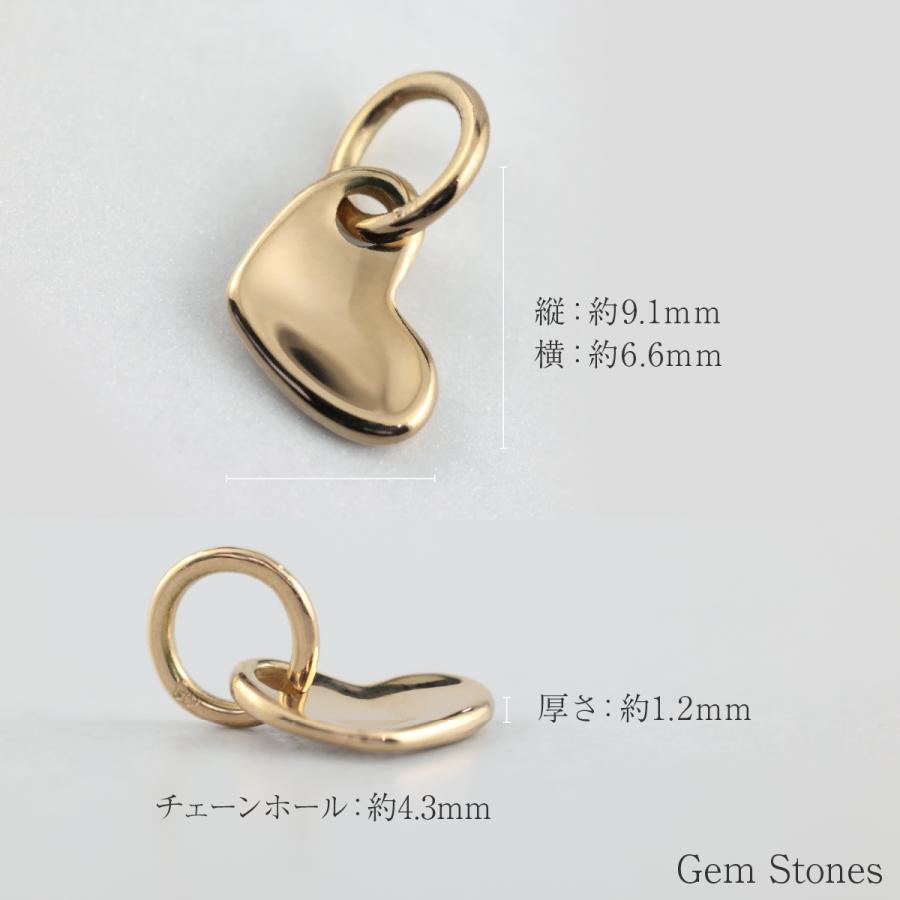 K18 ペンダントトップ チェーン別売り 18金 ゴールド ハート レディース シンプル 地金 チャーム 日本製 ギフト (No，55)_13