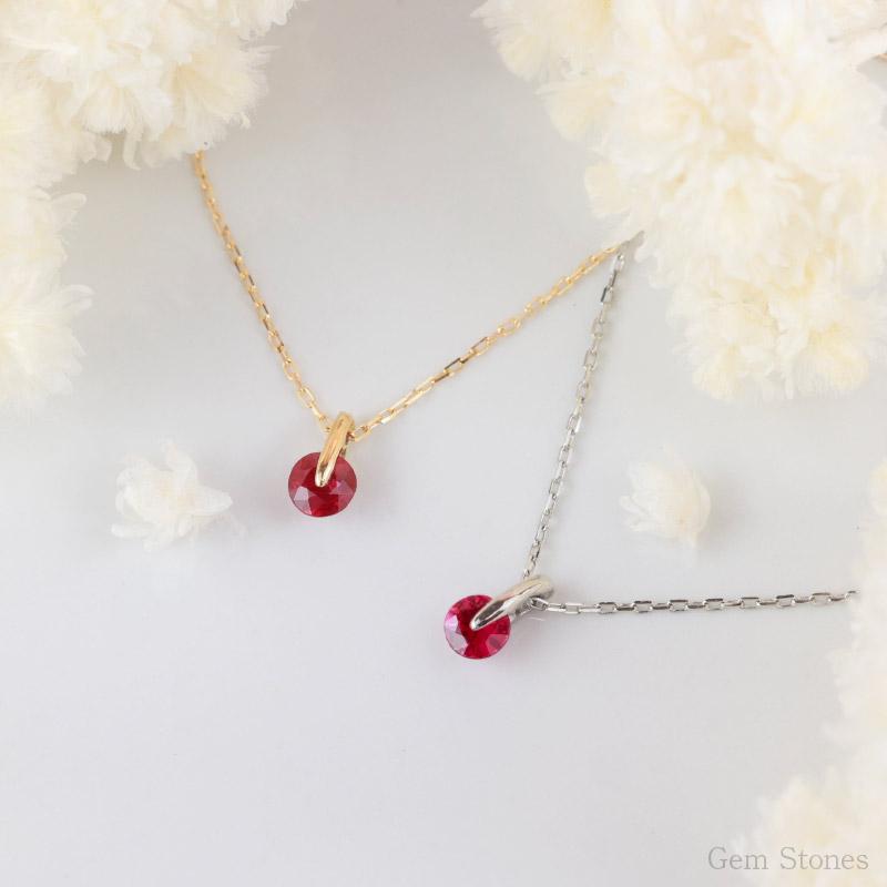 ルビー ネックレス K18 Pt900 レディース ゴールド プラチナ ペンダント シンプル プチ 一粒 宝石 華奢 繊細 大人 可愛い おしゃれ 誕生日 7月 プレゼント |  | 01