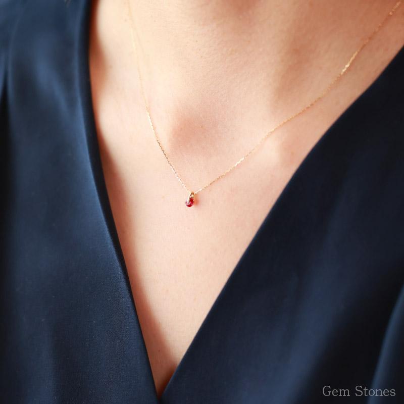 ルビー ネックレス K18 Pt900 レディース ゴールド プラチナ ペンダント シンプル プチ 一粒 宝石 華奢 繊細 大人 可愛い おしゃれ 誕生日 7月 プレゼント |  | 03