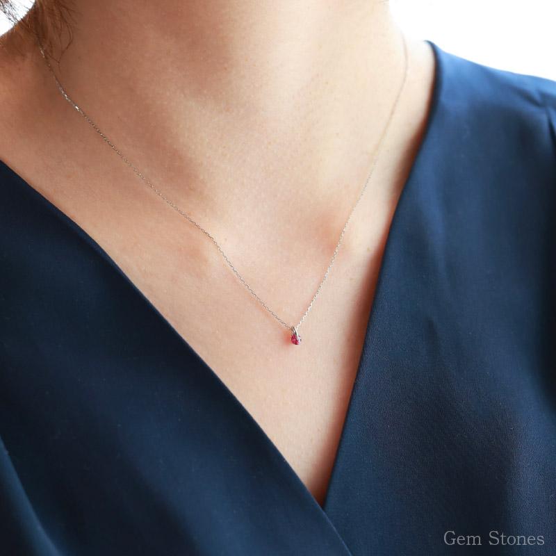 ルビー ネックレス K18 Pt900 レディース ゴールド プラチナ ペンダント シンプル プチ 一粒 宝石 華奢 繊細 大人 可愛い おしゃれ 誕生日 7月 プレゼント |  | 04