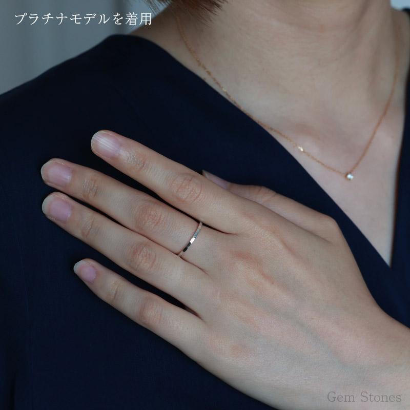 Fine Ring 1.5 Shiny プラチナ ゴールド レディース リング 1.5mm K18 Pt900 ストレート 指輪 華奢 シンプル 細 ピンキー ペア 誕生日 プレゼントの画像