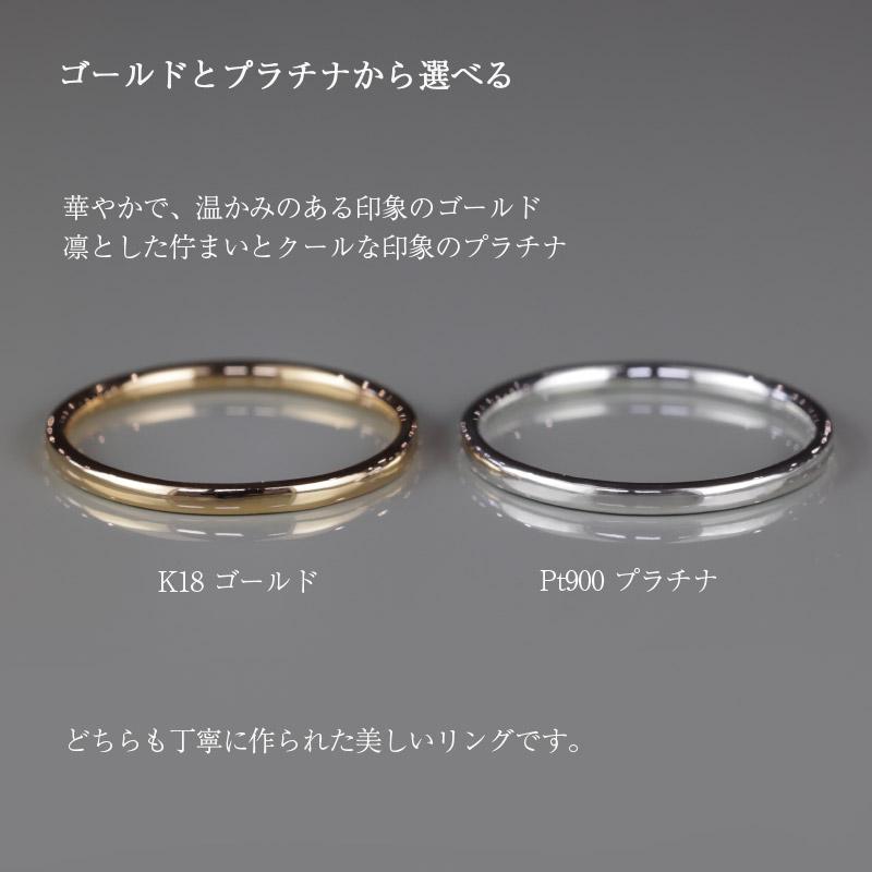 Fine Ring 1.5 Smooth プラチナ ゴールド レディース リング 1.5mm K18 Pt900 ストレート 甲丸 指輪 華奢 シンプル 細 ピンキー ペア 誕生日 プレゼントの画像