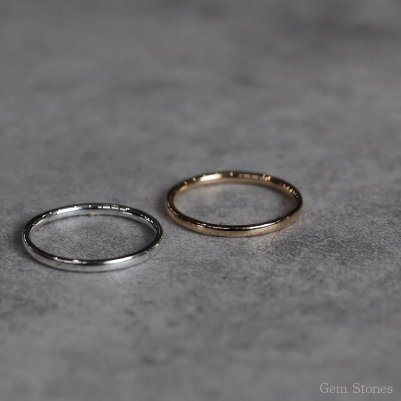 Fine Ring 1.5 Smooth プラチナ ゴールド レディース リング 1.5mm K18 Pt900 ストレート 甲丸 指輪 華奢 シンプル 細 ピンキー ペア 誕生日 プレゼントの画像