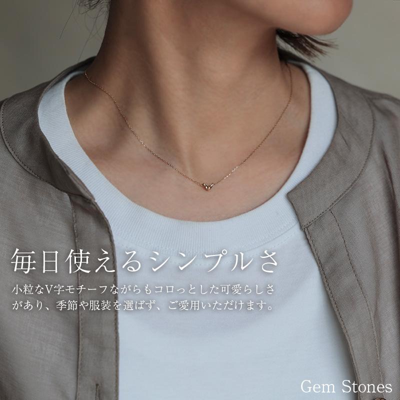 Vライン 18金 ゴールド ネックレス ペンダント 40cm 可愛い v字 v