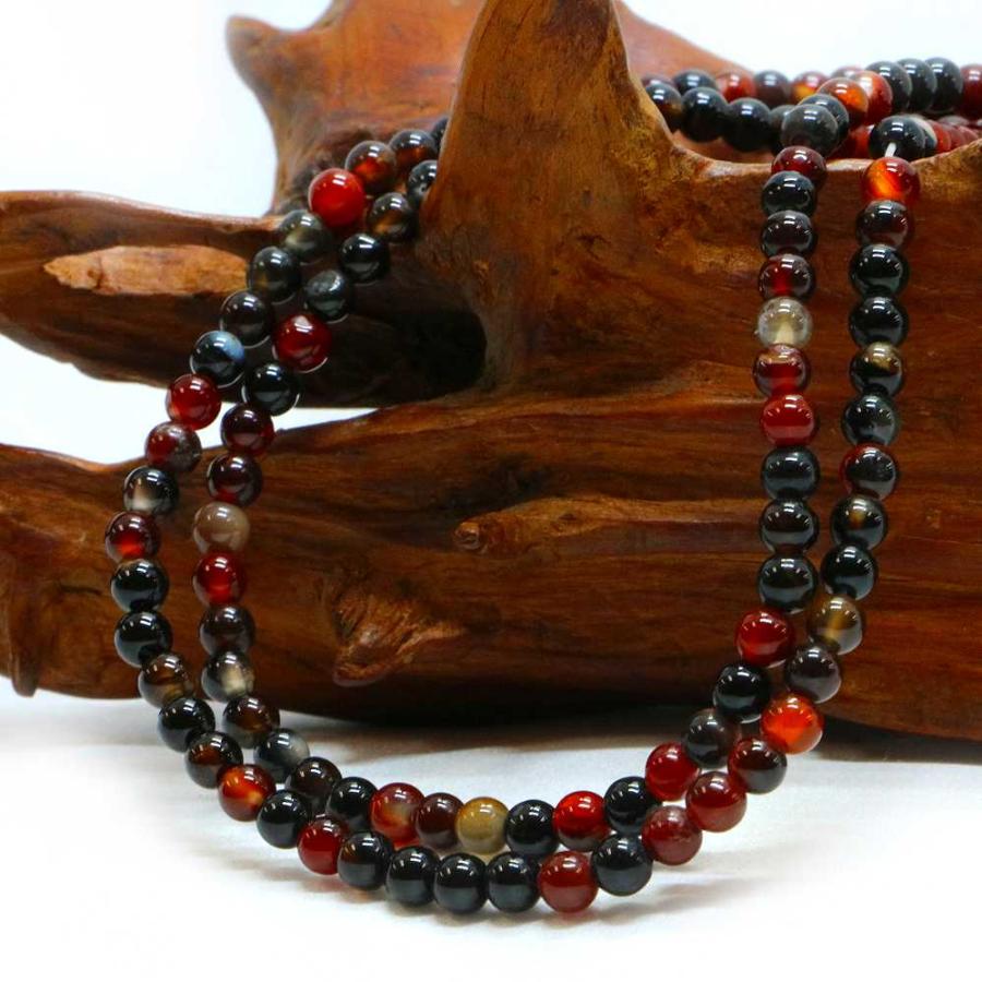 パワーストーン 天然石 ブレスレット メノウ アゲート 丸玉 4mm 数珠 念珠 Bracelet お試し価格 |  | 11