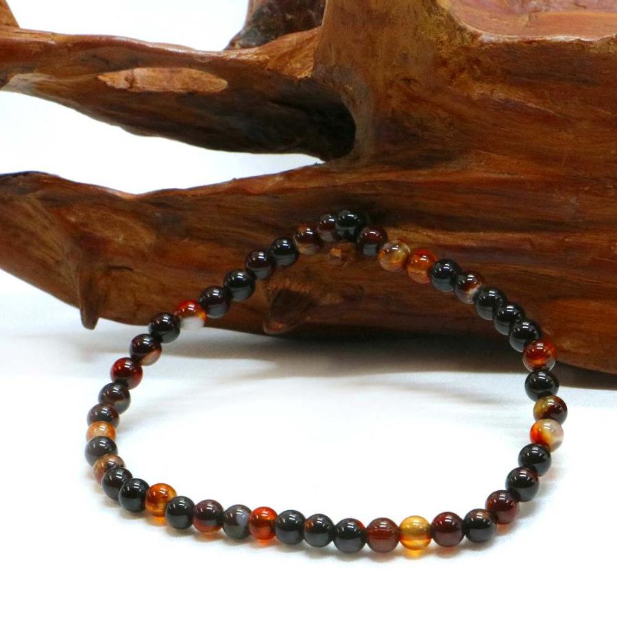 パワーストーン 天然石 ブレスレット メノウ アゲート 丸玉 4mm 数珠 念珠 Bracelet お試し価格 |  | 03