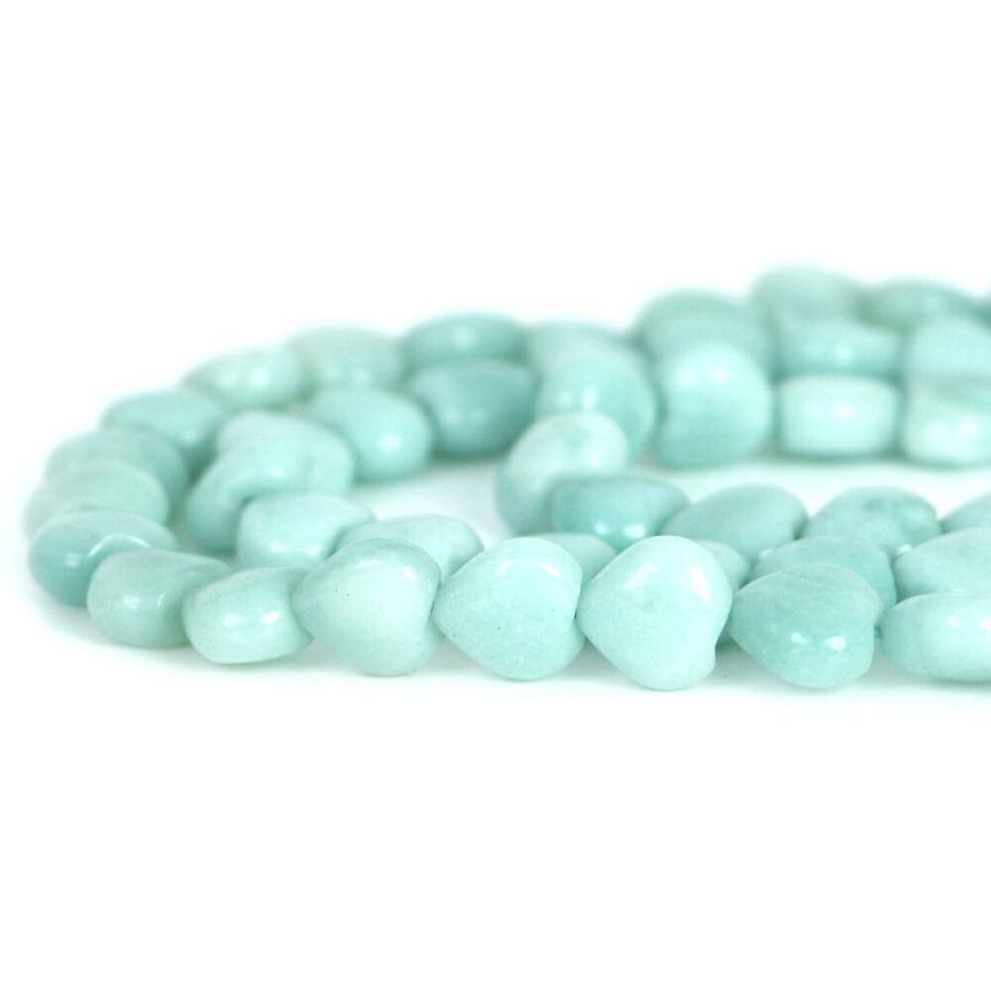 パワーストーン 天然石 ブレスレット アマゾナイト ハート 10mm（厚み5mm） 数珠 念珠 Bracelet お試し価格 |  | 09