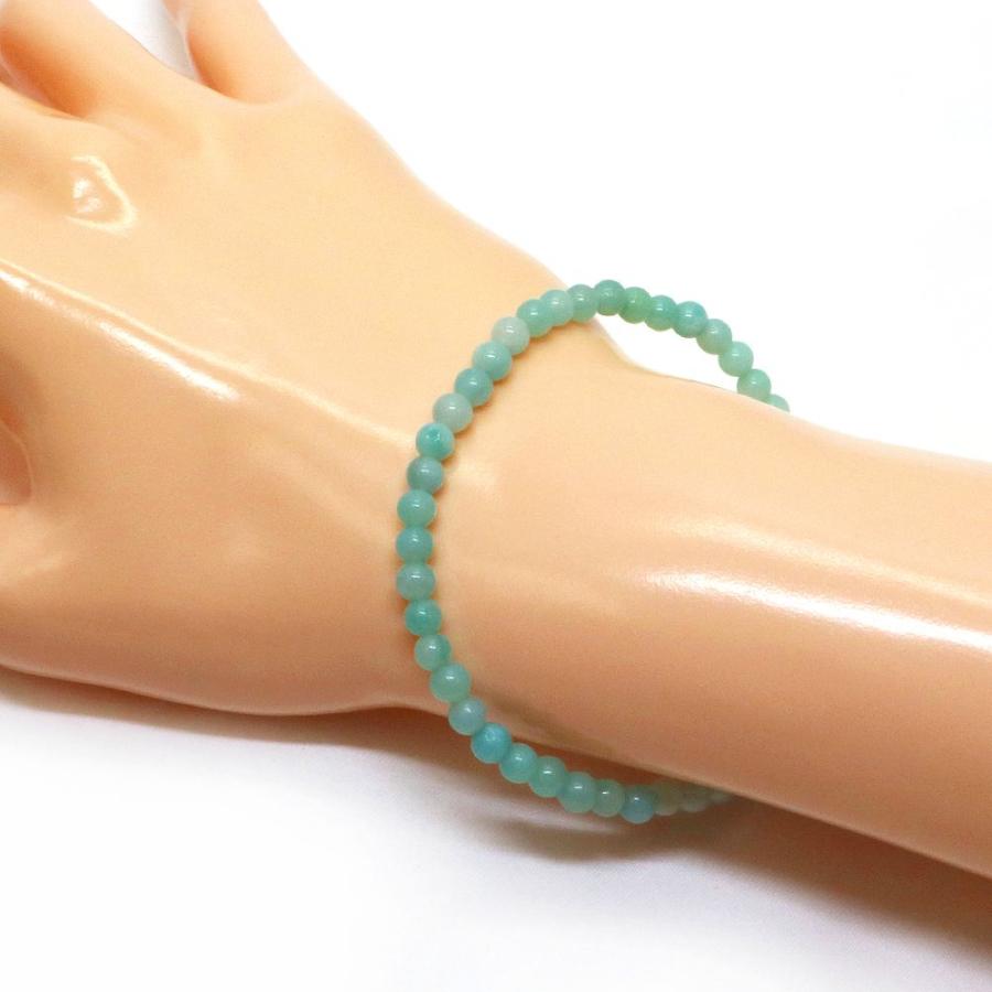 パワーストーン 天然石 ブレスレット アマゾナイト 丸玉 4mm 数珠 念珠 Bracelet お試し価格 |  | 02