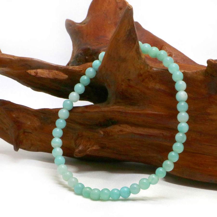パワーストーン 天然石 ブレスレット アマゾナイト 丸玉 4mm 数珠 念珠 Bracelet お試し価格 |  | 03