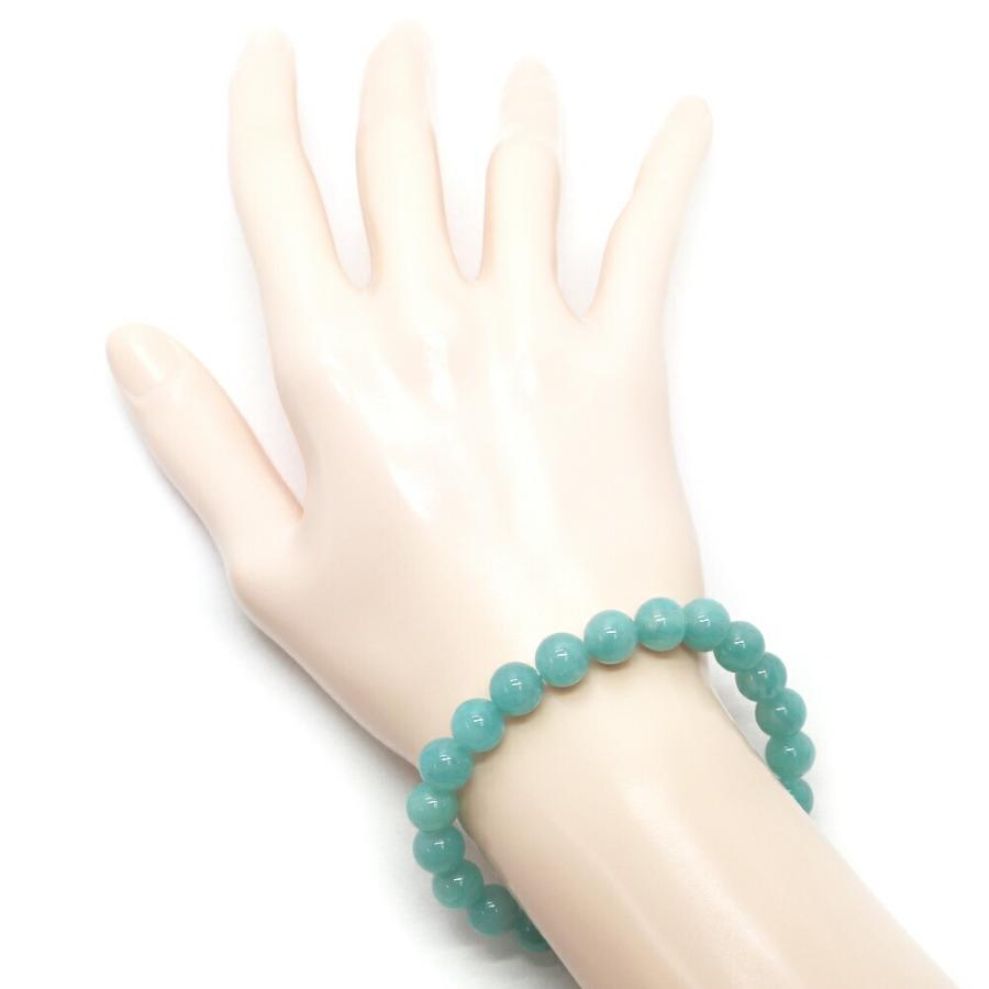 パワーストーン 天然石 ブレスレット アマゾナイトAA（ロシア産） 丸玉 8mm 数珠 念珠 Bracelet お試し価格 |  | 02