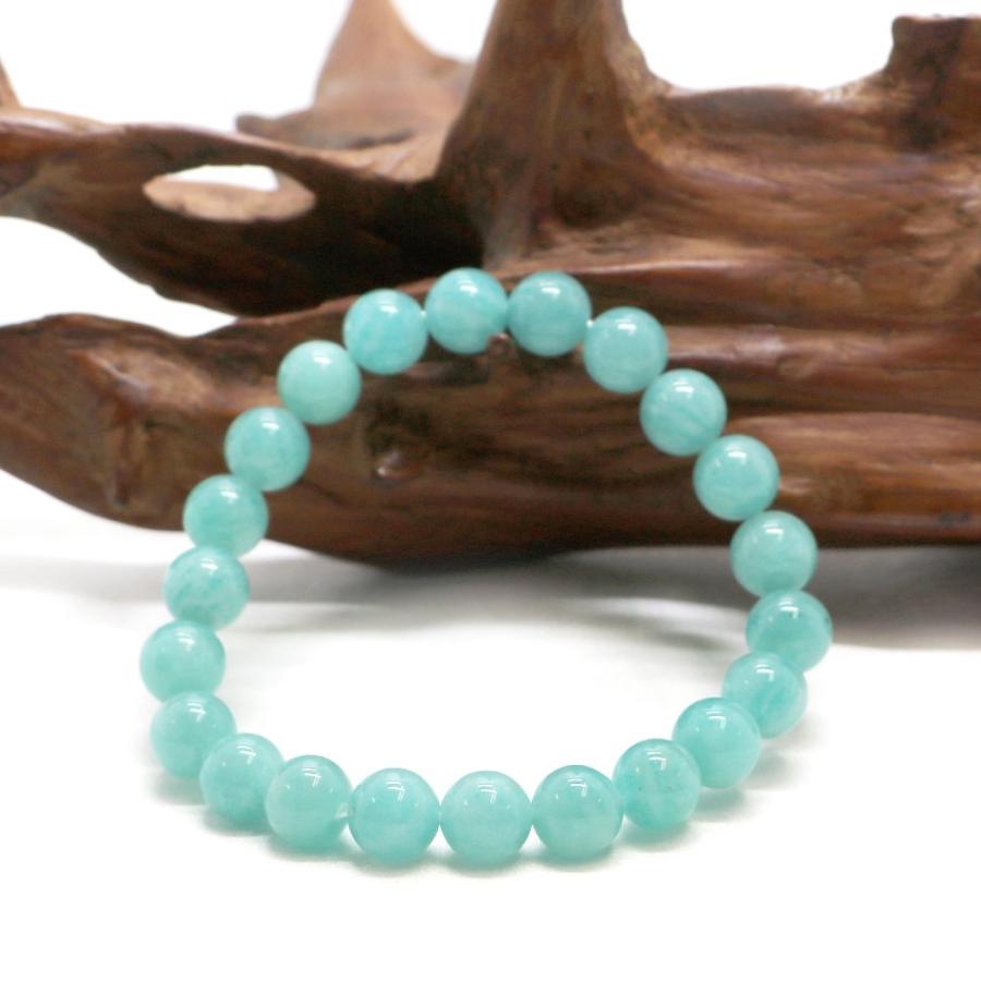 パワーストーン 天然石 ブレスレット アマゾナイトAA（ロシア産） 丸玉 8mm 数珠 念珠 Bracelet お試し価格 |  | 03