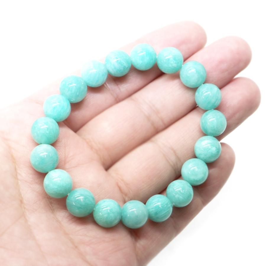 パワーストーン 天然石 ブレスレット アマゾナイトAA（ロシア産） 丸玉 10mm 数珠 念珠 Bracelet お試し価格 |  | 04