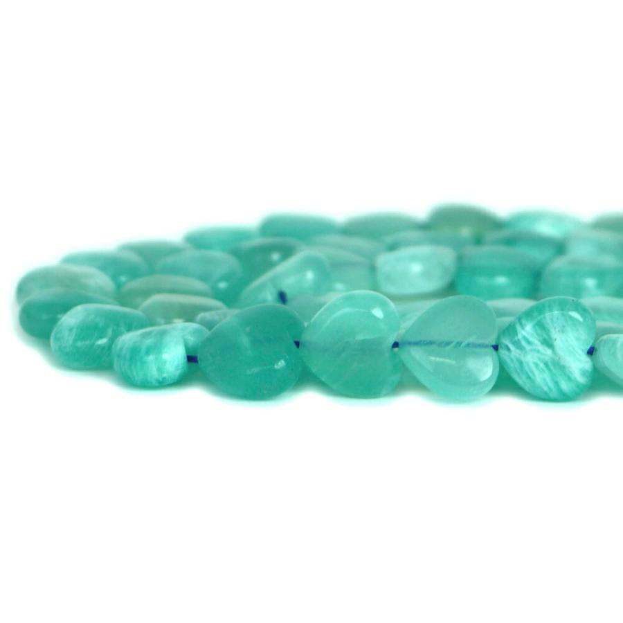 パワーストーン 天然石 ブレスレット アマゾナイト ハート 12mm（厚み5mm） 数珠 念珠 Bracelet お試し価格 |  | 09