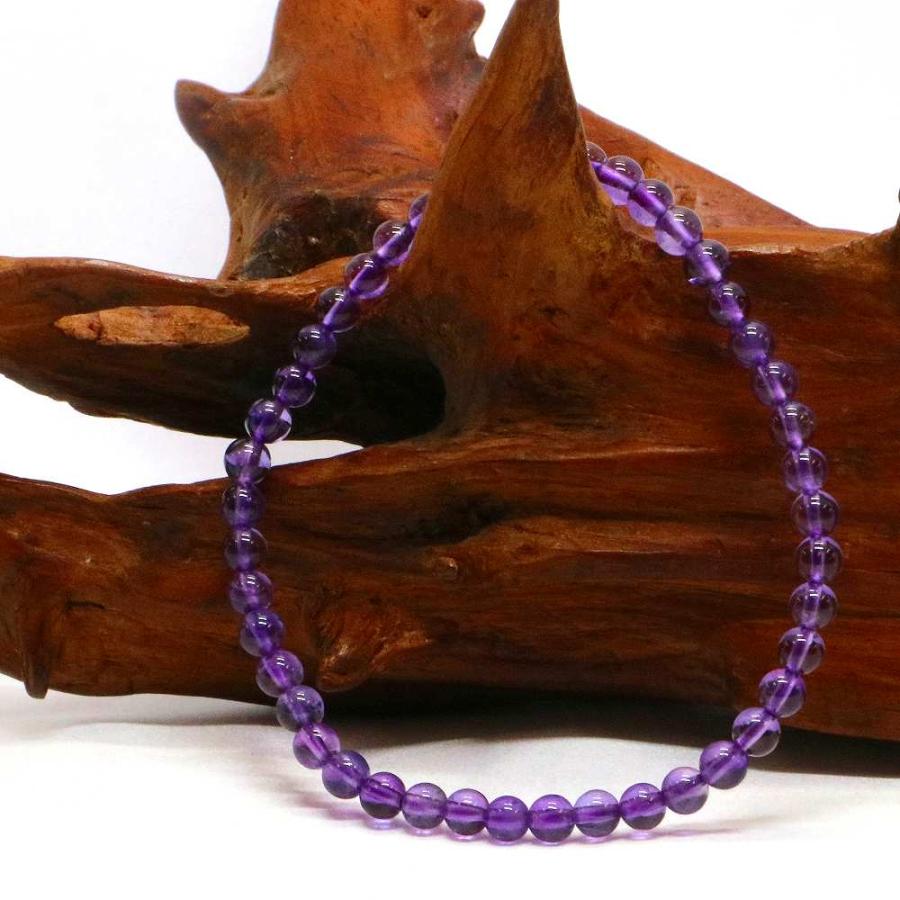 パワーストーン 天然石 ブレスレット アメジスト 丸玉 4mm 数珠 念珠 Bracelet お試し価格 |  | 03