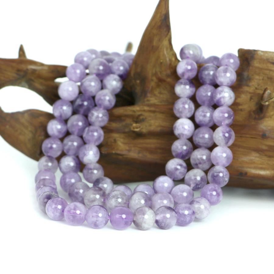 パワーストーン 天然石 ブレスレット シェブロンアメジスト（ドッグティース） 丸玉 8mm 数珠 念珠 Bracelet お試し価格 |  | 11