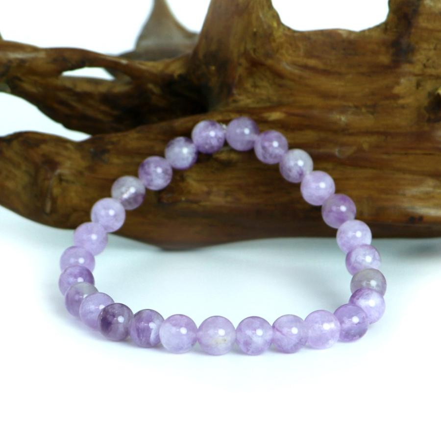 パワーストーン 天然石 ブレスレット シェブロンアメジスト（ドッグティース） 丸玉 8mm 数珠 念珠 Bracelet お試し価格 |  | 03