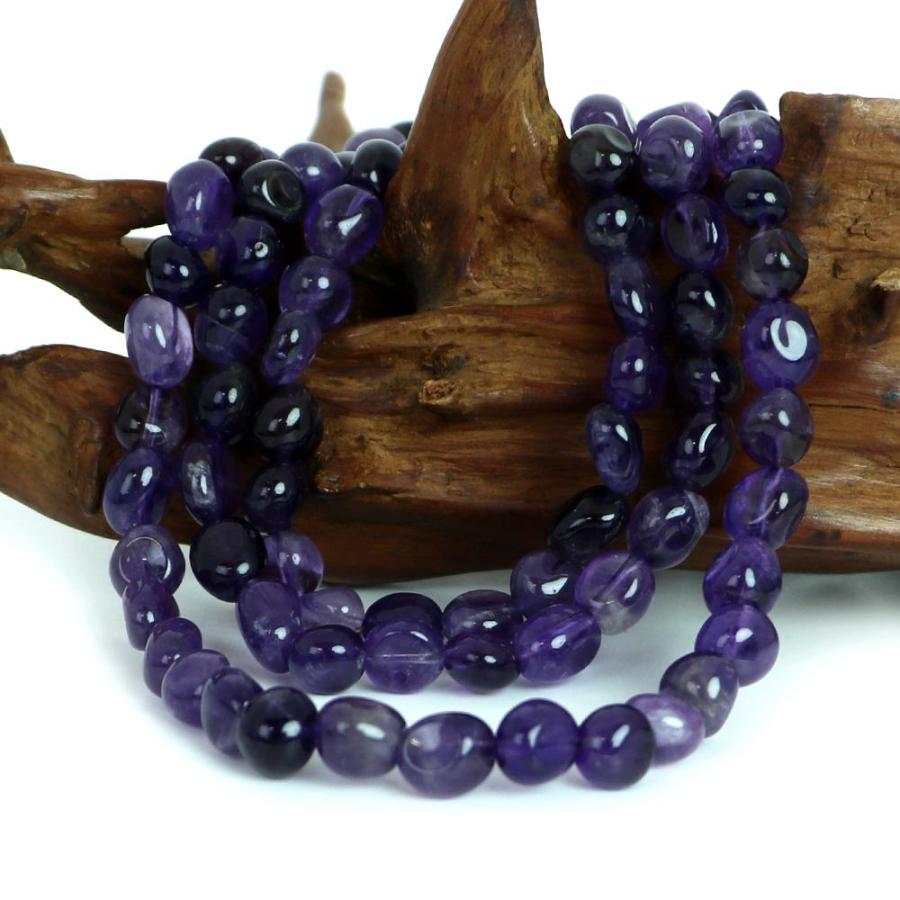 パワーストーン 天然石 ブレスレット アメジスト タンブル 横幅/約9ｍｍ 数珠 念珠 Bracelet お試し価格 |  | 11