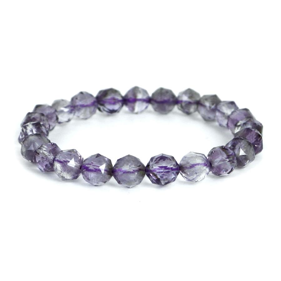 パワーストーン 天然石 ブレスレ ット アメジスト ライトカラー【ダイヤカット】8mm 数珠 念珠 Bracelet お試し価 格 | 