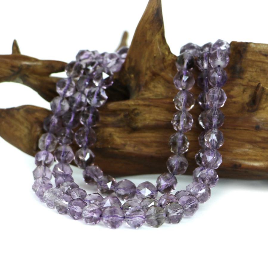 パワーストーン 天然石 ブレスレ ット アメジスト ライトカラー【ダイヤカット】8mm 数珠 念珠 Bracelet お試し価 格 |  | 11