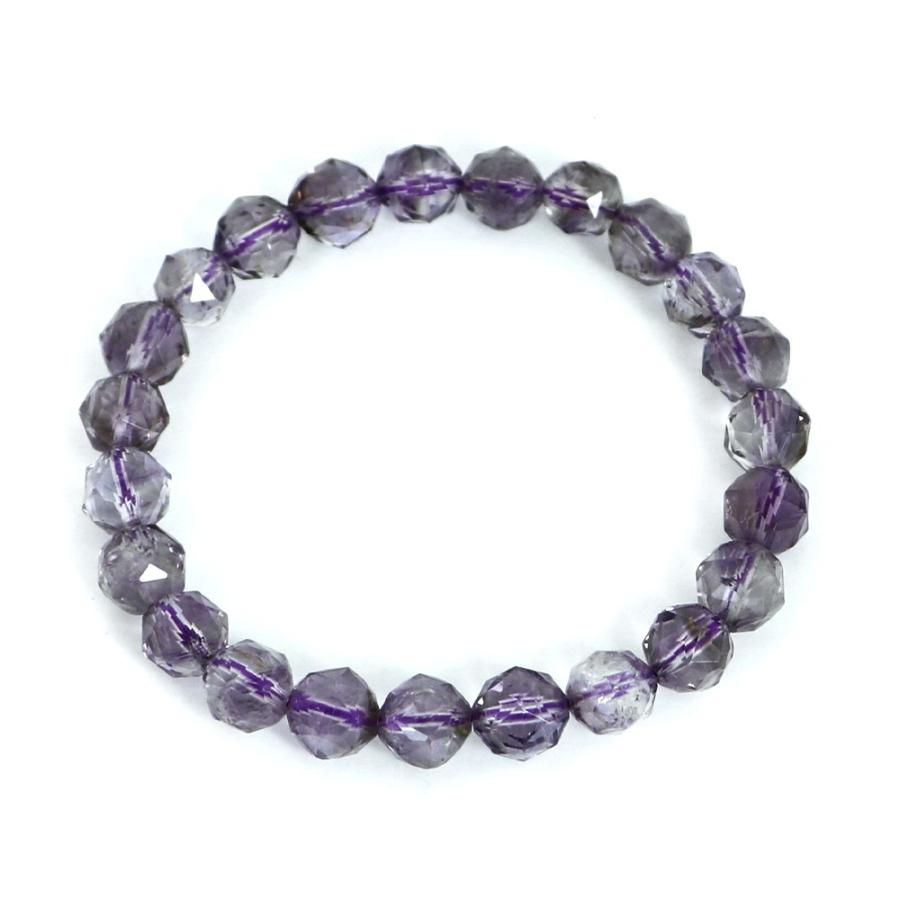 パワーストーン 天然石 ブレスレ ット アメジスト ライトカラー【ダイヤカット】8mm 数珠 念珠 Bracelet お試し価 格 |  | 01