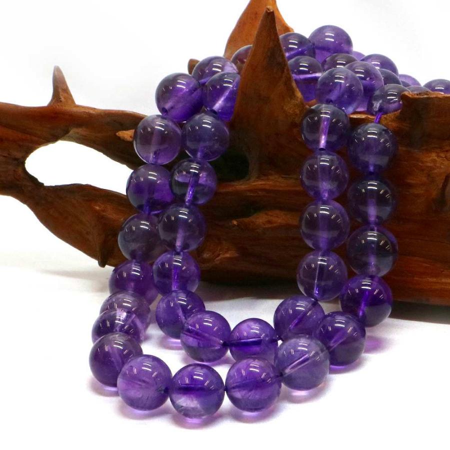 パワーストーン 天然石 ブレスレット アメジスト 丸玉 12mm 数珠 念珠 Bracelet お試し価格 |  | 11