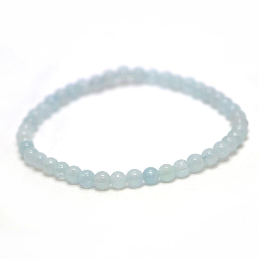 パワーストーン 天然石 ブレスレット アクアマリン 丸玉 4mm 数珠 念珠 Bracelet お試し価格 |  | 01