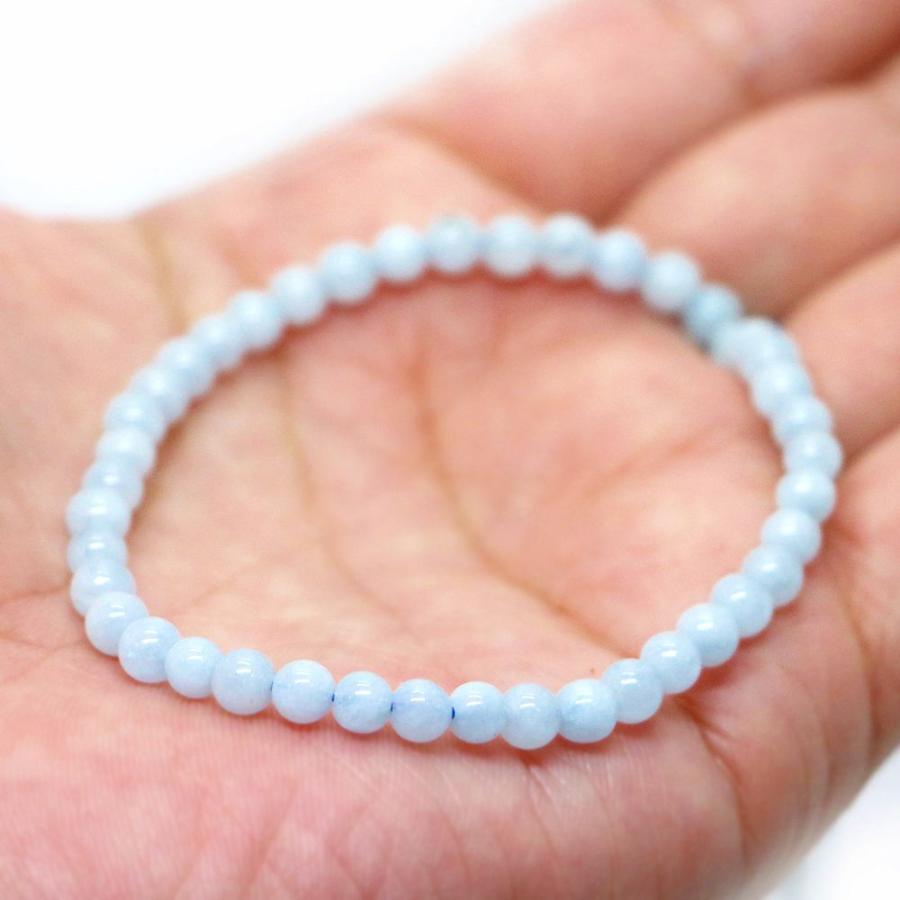 パワーストーン 天然石 ブレスレット アクアマリン 丸玉 4mm 数珠 念珠 Bracelet お試し価格 |  | 04