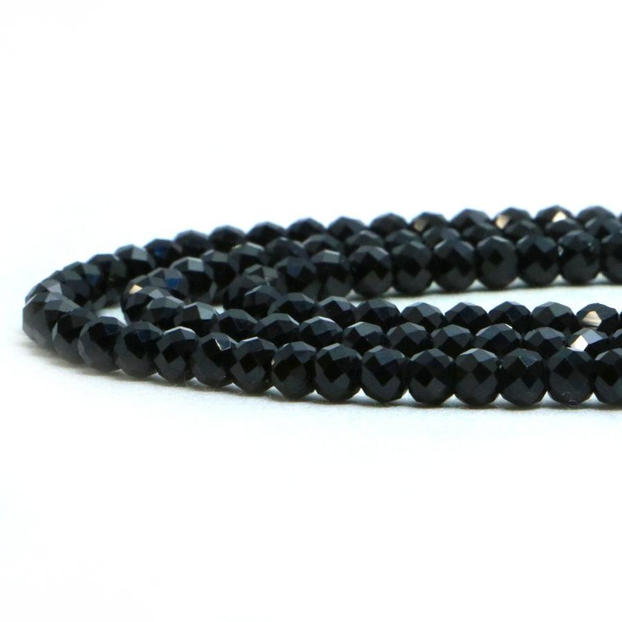 パワーストーン 天然石 ブレスレット ブラックスピネル ボタンカット 3×4mm 数珠 念珠 Bracelet お試し価格 |  | 10