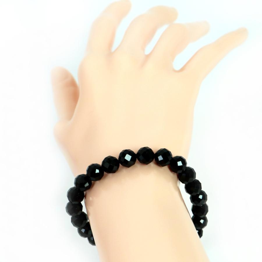 パワーストーン 天然石 ブレスレット ブラックスピネル カット 8ｍｍ 数珠 念珠 Bracelet お試し価格 |  | 03
